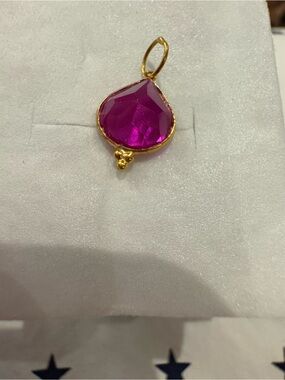 14k gold bezel set ruby charm